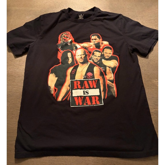 WWE Other - WWE Raw Is War Tee Mens Large Stone Cold Undertaker Kane Batista Triple H Black